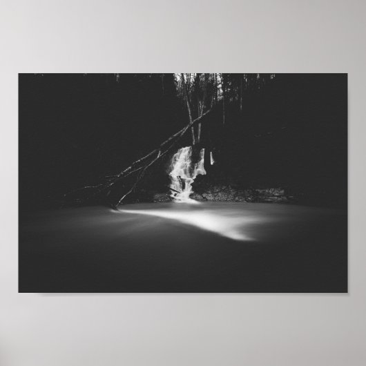 Minimale zwarte en witte waterval poster (Voorkant)