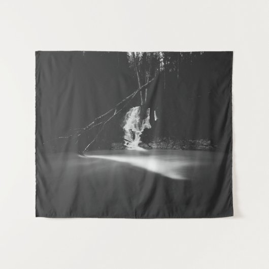 Minimale zwarte en witte waterval wandkleed (Voorkant (horizontaal))