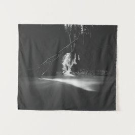 Minimale zwarte en witte waterval wandkleed