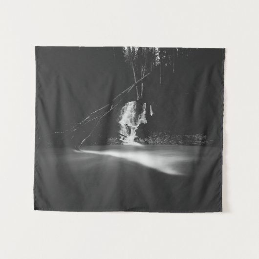 Minimale zwarte en witte waterval wandkleed (Voorkant (horizontaal))