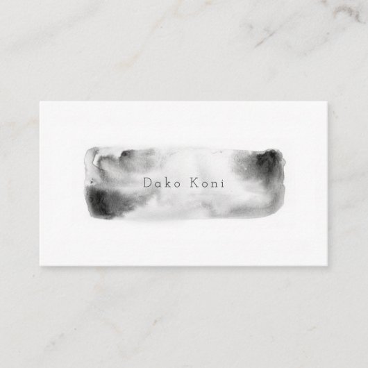 Minimale zwarte en witte waterverf visitekaartje (Voorkant)