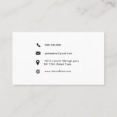 Minimale zwarte en witte zakelijke kaart visitekaartje (Achterkant)