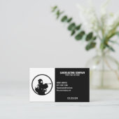 Minimale zwarte en witte zandstraalinstallatie visitekaartje (Staand voorkant)