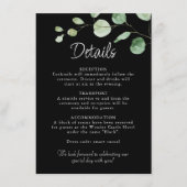 Minimale zwarte eucalyptus bruiloft - Gegevens Informatiekaartje (Voorkant)