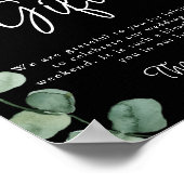 Minimale zwarte Eucalyptus-Kaarten en -cadeaus Poster (Hoek)