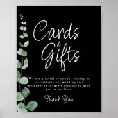 Minimale zwarte Eucalyptus-Kaarten en -cadeaus Poster (Voorkant)