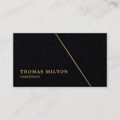 Minimale zwarte Faux Gold Line Consultant Visitekaartje (Voorkant)
