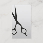 Minimale zwarte Faux Silver-schaar Hair Salon Visitekaartje (Voorkant)