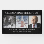 Minimale zwarte feestdag van het leven 3 Foto's Fu Spandoek (Horizontaal)