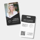 Minimale zwarte foto-inktsignaalsignaalkaart badge (Voor- en achterkant)