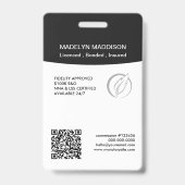 Minimale zwarte foto-inktsignaalsignaalkaart badge (Achterkant)