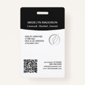 Minimale zwarte foto-inktsignaalsignaalkaart badge (Achterkant)