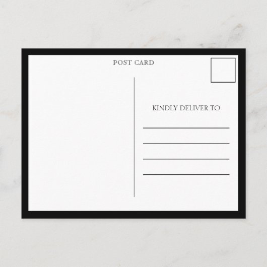 Minimale zwarte foto-inkuilAfstuderen Briefkaart (Achterkant)