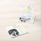 Minimale zwarte foto van Elegant Ivory: Bewaar dat Kartonnen Onderzetters (Insitu)