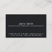 Minimale zwarte fotografie Aangepaste foto Visitekaartje (Achterkant)