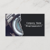 Minimale zwarte fotografie Aangepaste foto Visitekaartje (Voorkant)