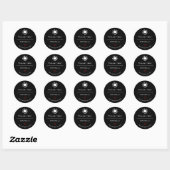 Minimale zwarte glin — wit hart Dank u Logo Ronde Sticker (Vel)