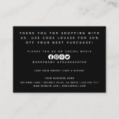 Minimale zwarte glitter - Hartelijk dank voor toev Visitekaartje (Achterkant)