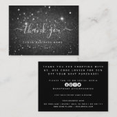Minimale zwarte glitter - Hartelijk dank voor toev Visitekaartje (Voorkant / Achterkant)