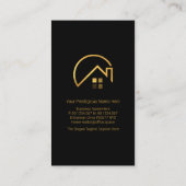Minimale zwarte Gold Line Rooftop Building Realty Visitekaartje (Achterkant)