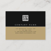 Minimale zwarte Gold QR-code Visitekaartje (Achterkant)