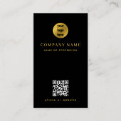 Minimale zwarte Gold QR-code Visitekaartje (Voorkant)