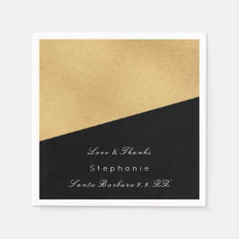 Minimale zwarte goudbridale bruidsbruidjes servetten