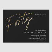 Minimale zwarte gouden halve eeuw magnetische uitnodiging (Voorkant)