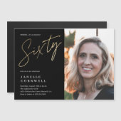 Minimale zwarte goudfoto van het Manuscript 60e ve Magnetische Uitnodiging (Voorkant / Achterkant)