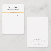 Minimale zwarte goudkleurige witte oorring visitekaartje (Voorkant / Achterkant)