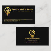 Minimale zwarte goudlamp visitekaartje (Voorkant / Achterkant)