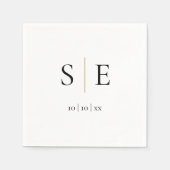 Minimale zwarte goudmonogram van Elegant Servet (Voorkant)