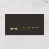 Minimale zwarte goudparaplu persoonlijk trainer visitekaartje (Voorkant)