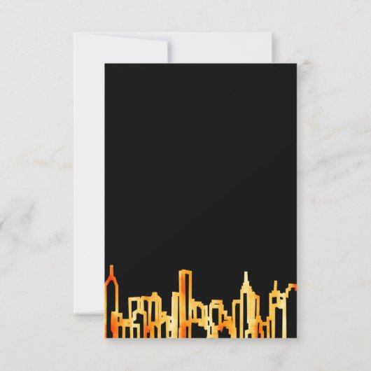 Minimale zwarte goudskyline die we verplaatst hebb aankondiging (Achterkant)