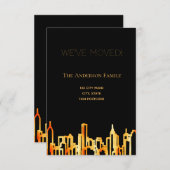 Minimale zwarte goudskyline die we verplaatst hebb aankondiging (Voorkant / Achterkant)