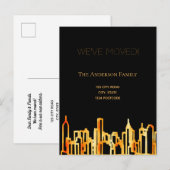 Minimale zwarte goudskyline die we verplaatst hebb aankondigingskaart (Voorkant / Achterkant)