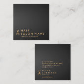 Minimale zwarte gradiënt voor schaarste vierkante visitekaartje (Voorkant / Achterkant)