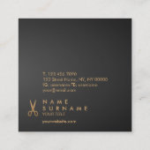 Minimale zwarte gradiënt voor schaarste vierkante visitekaartje (Achterkant)