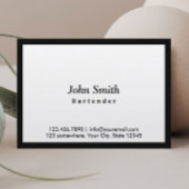 Minimale zwarte grens Bartender Visitekaartje