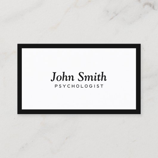Minimale zwarte grens bij psycholoog visitekaartje (Voorkant)