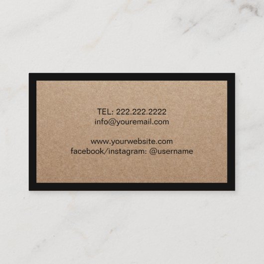 Minimale zwarte grens Elegant Kraft Visitekaartje (Achterkant)