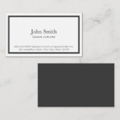 Minimale zwarte-grenscementcontracteur visitekaartje (Voorkant / Achterkant)