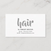 Minimale zwarte grijze witte haarlijst visitekaartje (Voorkant)