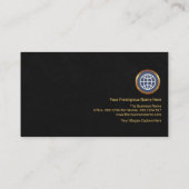 Minimale zwarte Grunge Gold Stripe Founder CEO Visitekaartje (Achterkant)