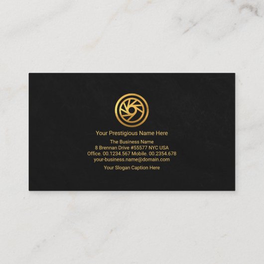 Minimale zwarte Grunge Gold Stripe Store Owner Visitekaartje (Achterkant)