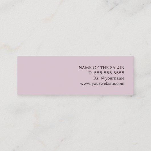 Minimale zwarte haarlijst van het Roos Elegant Mini Visitekaartje (Achterkant)