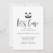 Minimale zwarte Halloween-pompoenkarvepartij Kaart (Voorkant)