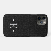 Minimale zwarte hartafhankelijke Initiaal Monogram Case-Mate iPhone Case (Achterkant (horizontaal))