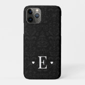 Minimale zwarte hartafhankelijke Initiaal Monogram Case-Mate iPhone Case (Achterkant)