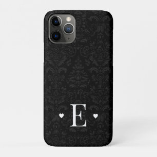 Minimale zwarte hartafhankelijke Initiaal Monogram Case-Mate iPhone Case